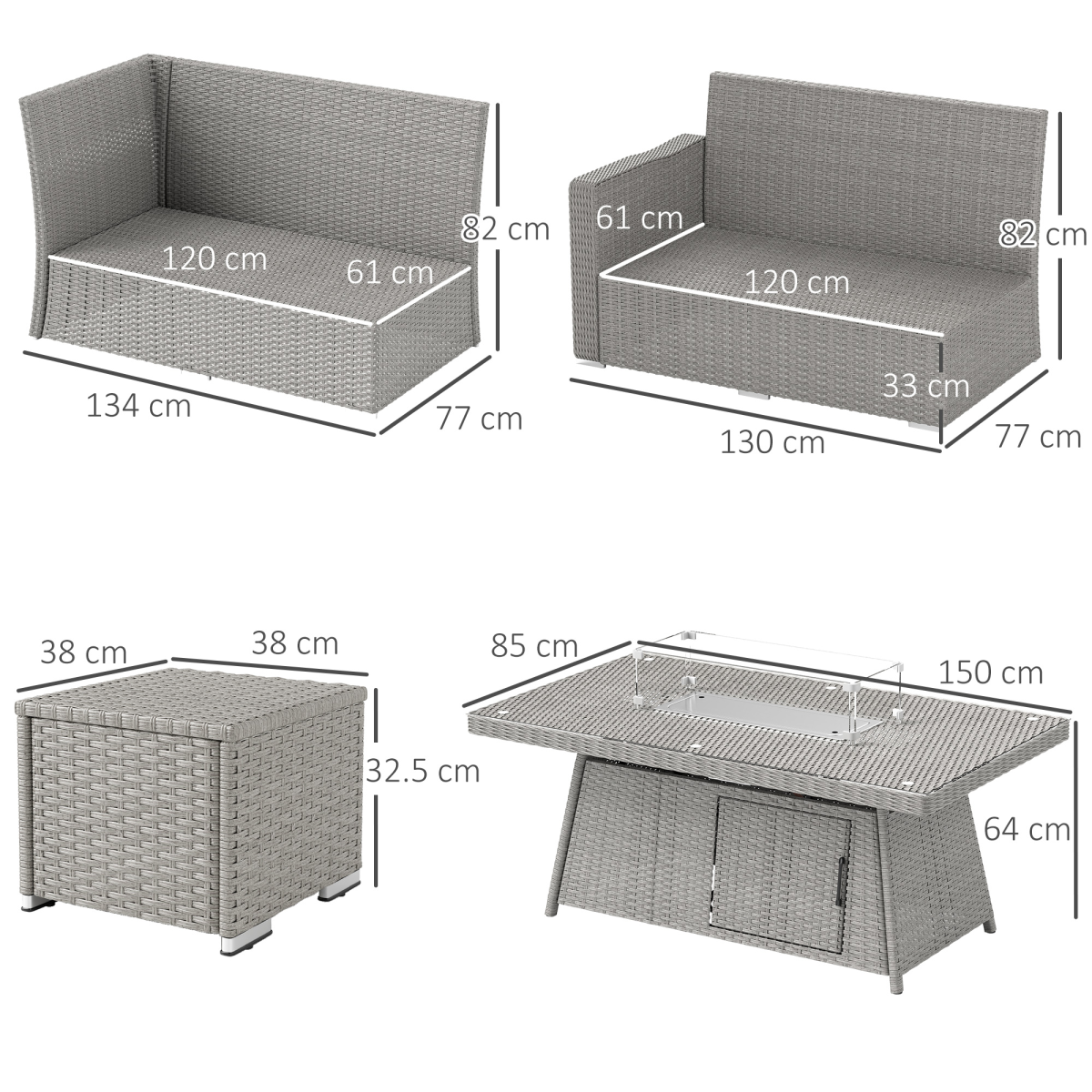 Outdoor Fire Pit Table Set - 50,000 BTU Heat Output for Relaxation