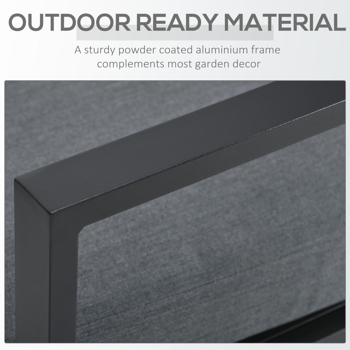 4 Seater Aluminum Garden Furniture Set with Gas Firepit Table, Gray