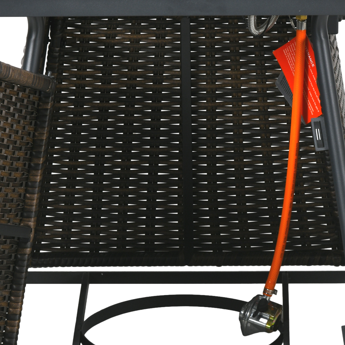 Outsunny Rattan Fire Pit Square Patio Heater w/ Fire Control Panel for Outdoor