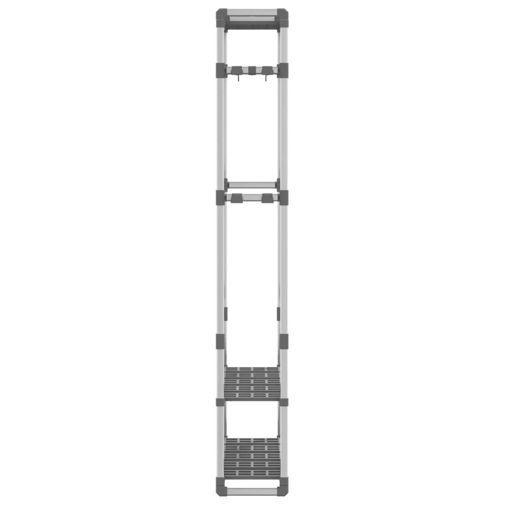 3-Tier Clothes Rack Silver 59x29x192 cm Aluminum