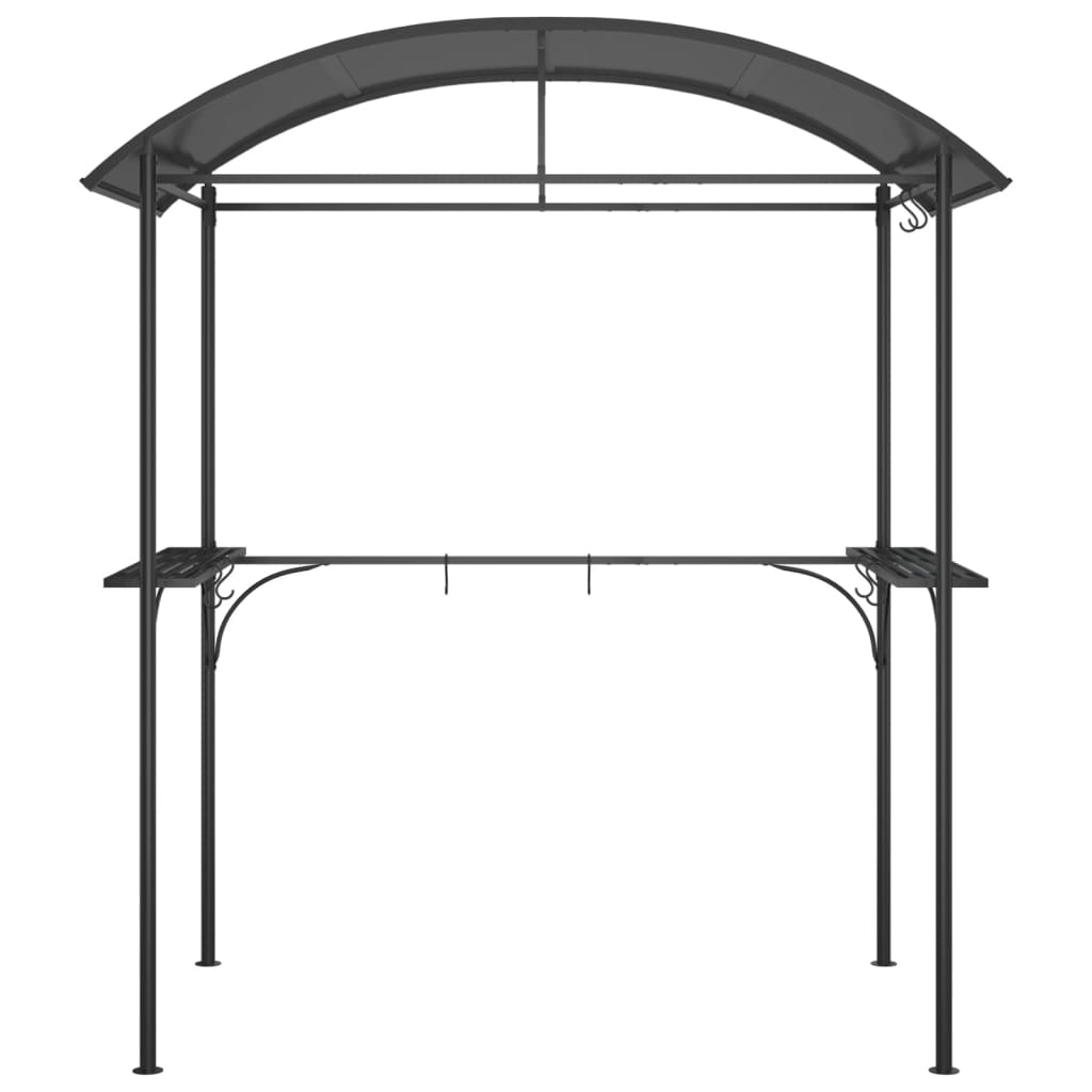 BBQ Gazebo with Side Shelves Anthracite 220x115x230 cm Steel