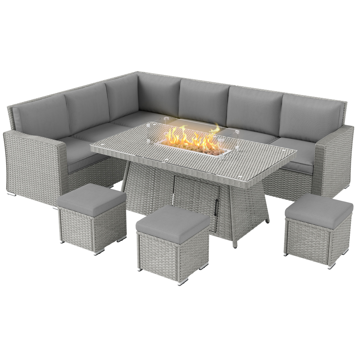 Outdoor Fire Pit Table Set - 50,000 BTU Heat Output for Relaxation