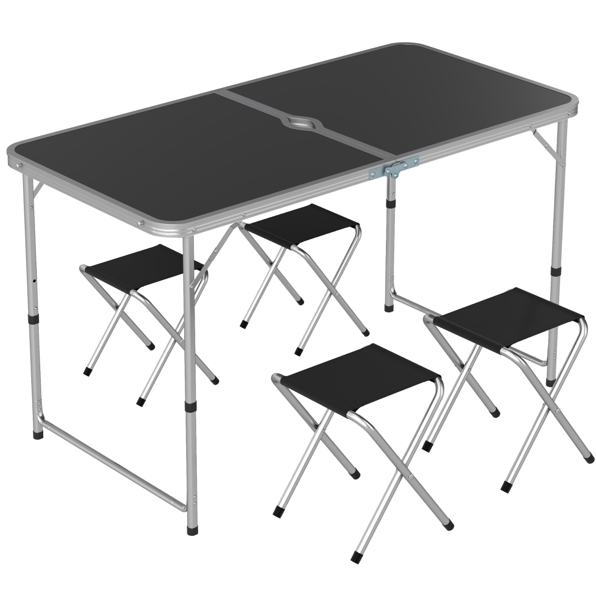 Outsunny Camping Table and Chairs Outdoor Indoor Use for BBQ Picnic Garden