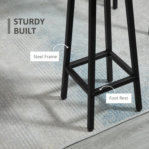 6-Piece Bar Table Set, 2 Breakfast Tables with 4 Stools,Grey