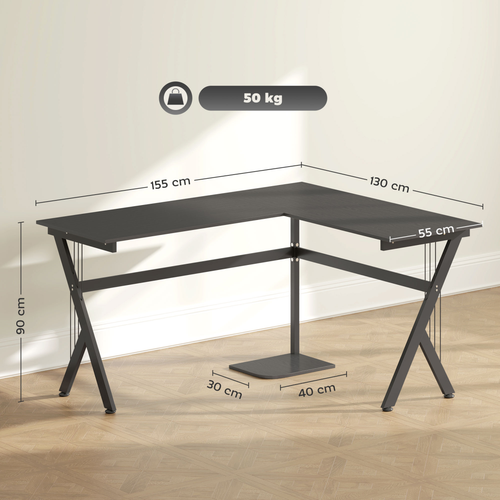L-Shaped Corner Computer Desk Laptop Workstation PC Table Home Office HOMCOM
