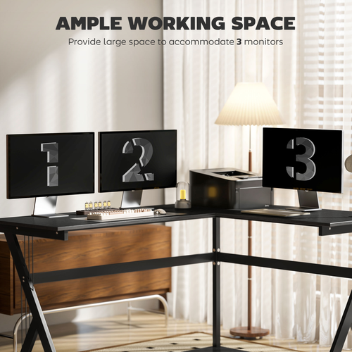 L-Shaped Corner Computer Desk Laptop Workstation PC Table Home Office HOMCOM