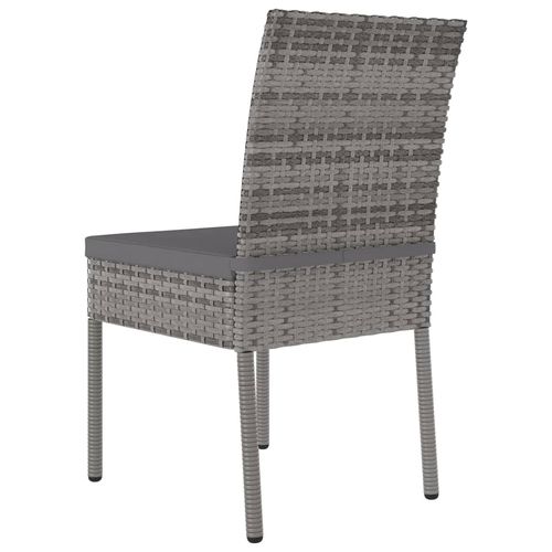 Garden Dining Chairs 4 pcs Poly Rattan Gray