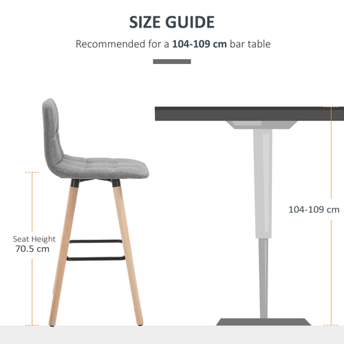 Bar stool Set of 2 Armless Button-Tufted Counter Height Bar Chairs Gray