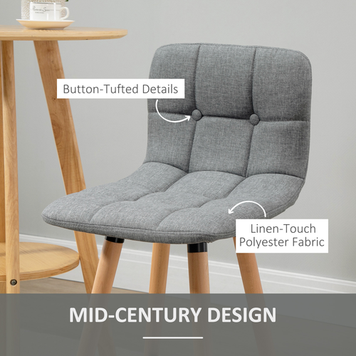 Bar stool Set of 2 Armless Button-Tufted Counter Height Bar Chairs Gray