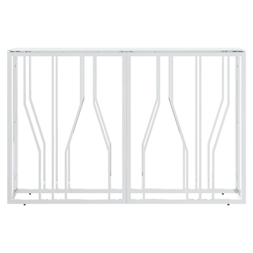 vidaXL Console Table Silver 110x30x70 cm Stainless Steel and Glass