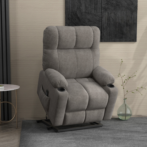 HOMCOM Heavy Duty Riser and Recliner Chair Lift Chair for the Elderly, Gray