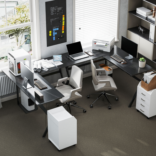 L-Shaped Corner Computer Desk Laptop Workstation PC Table Home Office HOMCOM