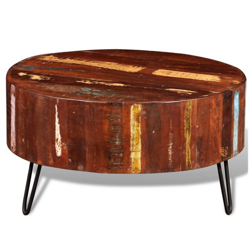 vidaXL Coffee Table Solid Reclaimed Wood Round