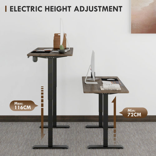 Height Adjustable Electric Standing with 4 Memory Preset Black Vinsetto