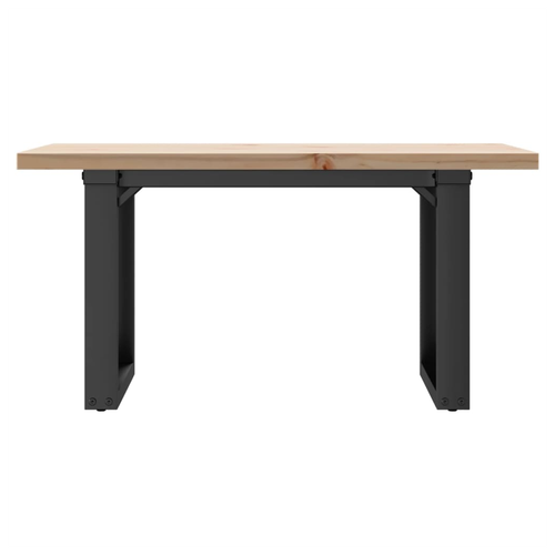 Coffee Table O-Frame 80x50x40.5 cm Solid Wood Pine and Cast Iron