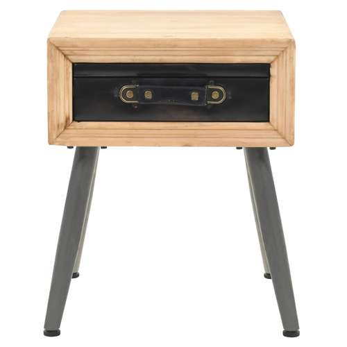 Bedside Table Solid Fir Wood 43x38x50 cm