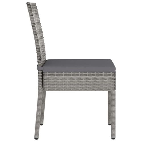 Garden Dining Chairs 4 pcs Poly Rattan Gray