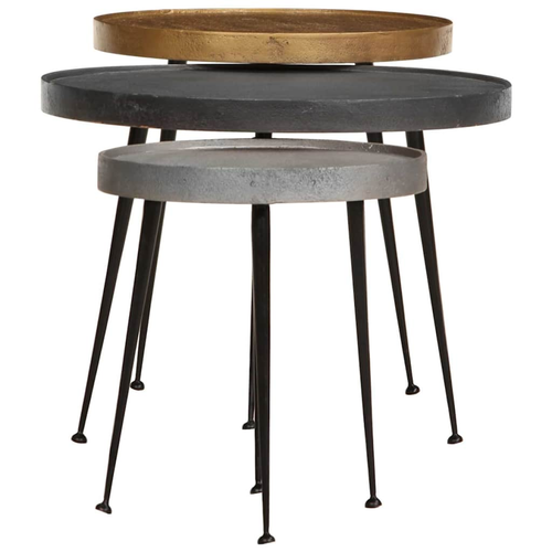 Coffee Table 3 pcs Multicolor Engineered Wood