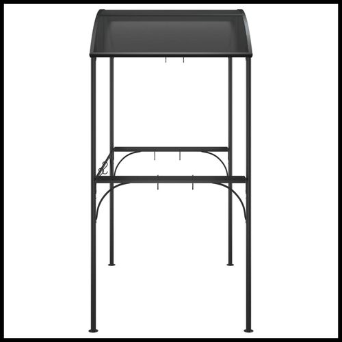 BBQ Gazebo with Side Shelves Anthracite 220x115x230 cm Steel