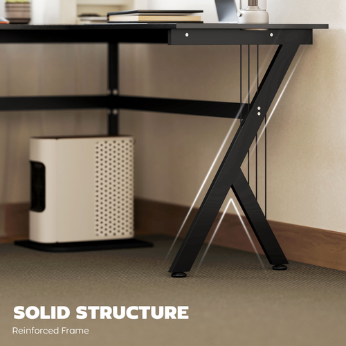 L-Shaped Corner Computer Desk Laptop Workstation PC Table Home Office HOMCOM