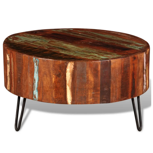 vidaXL Coffee Table Solid Reclaimed Wood Round
