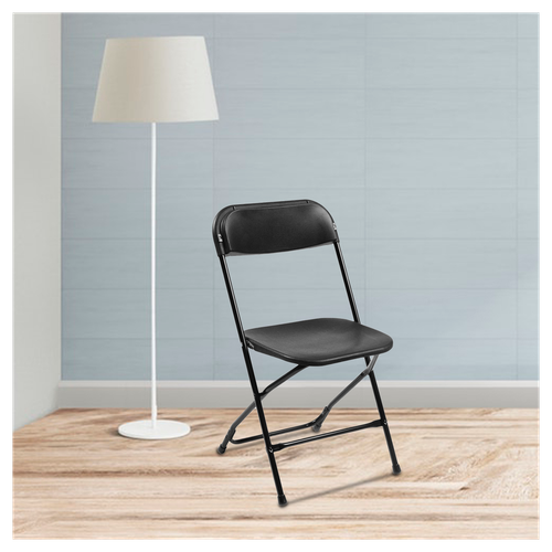 6pcs Injection Molding Classic Garden Plastic Folding Chair Black