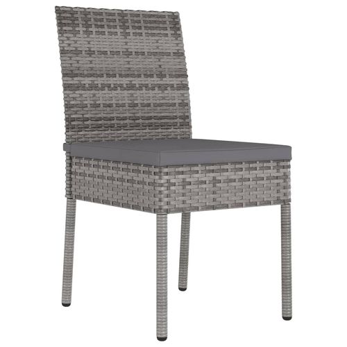 Garden Dining Chairs 4 pcs Poly Rattan Gray