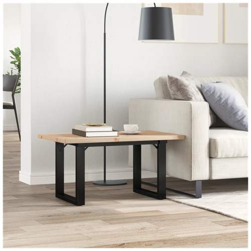 Coffee Table O-Frame 80x50x40.5 cm Solid Wood Pine and Cast Iron