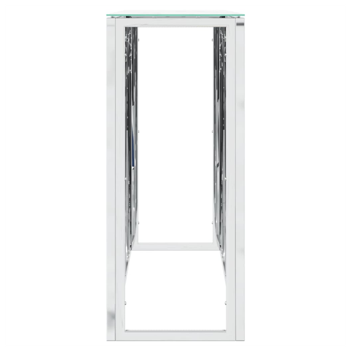 vidaXL Console Table Silver 110x30x70 cm Stainless Steel and Glass