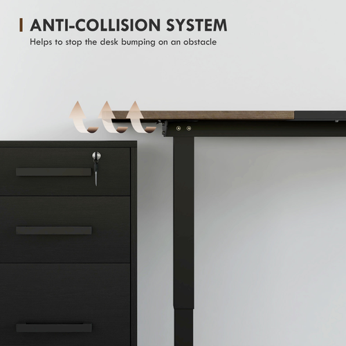 Height Adjustable Electric Standing with 4 Memory Preset Black Vinsetto