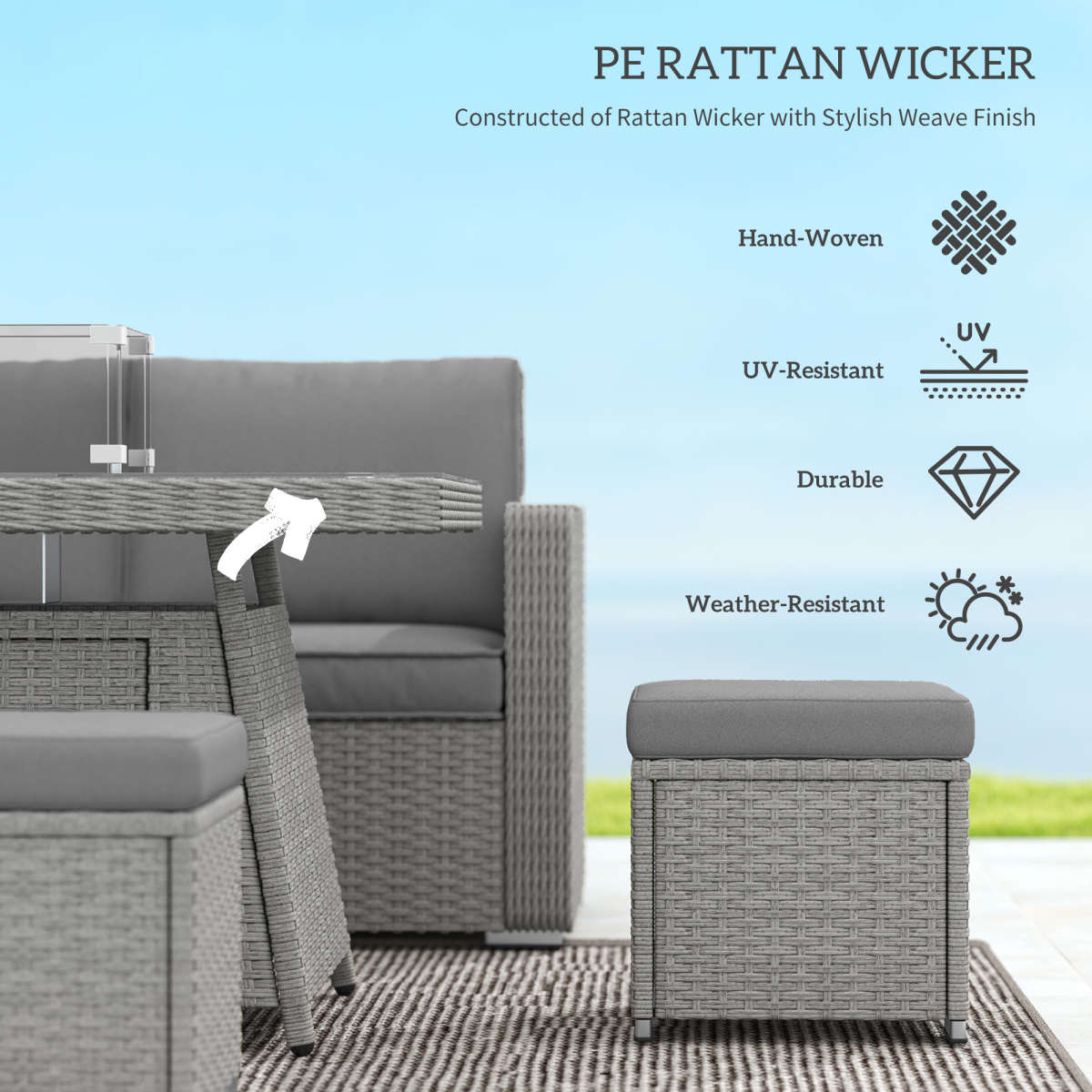 Outdoor Fire Pit Table Set - 50,000 BTU Heat Output for Relaxation