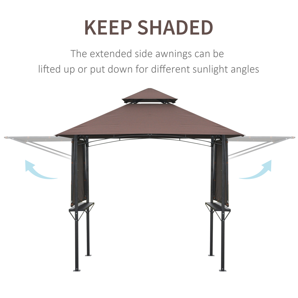Party BBQ Tent Outdoor Camping Patio Canopy Awing Waterproof Coffee