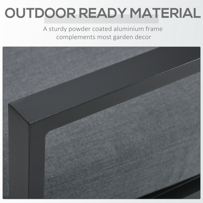 4 Seater Aluminum Garden Furniture Set with Gas Firepit Table, Gray