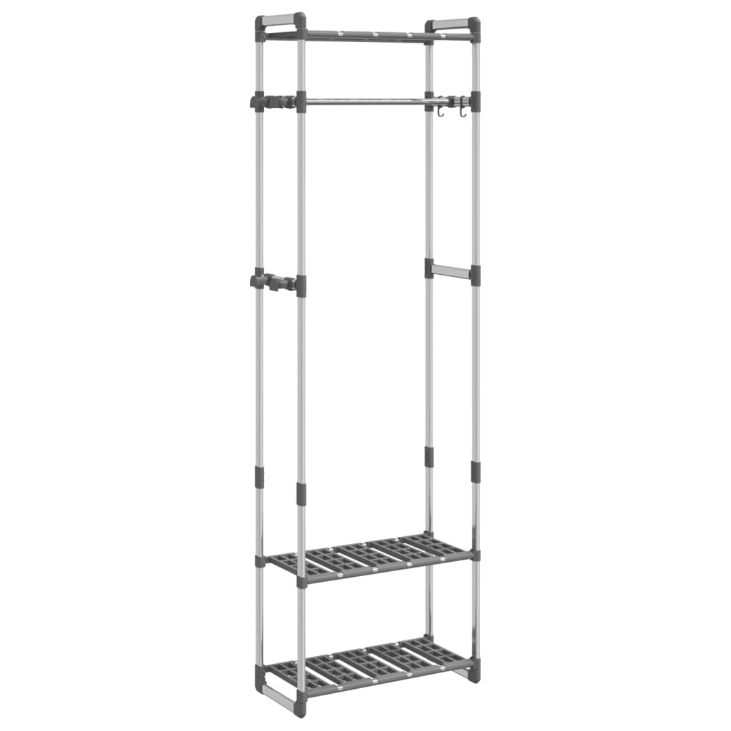 3-Tier Clothes Rack Silver 59x29x192 cm Aluminum