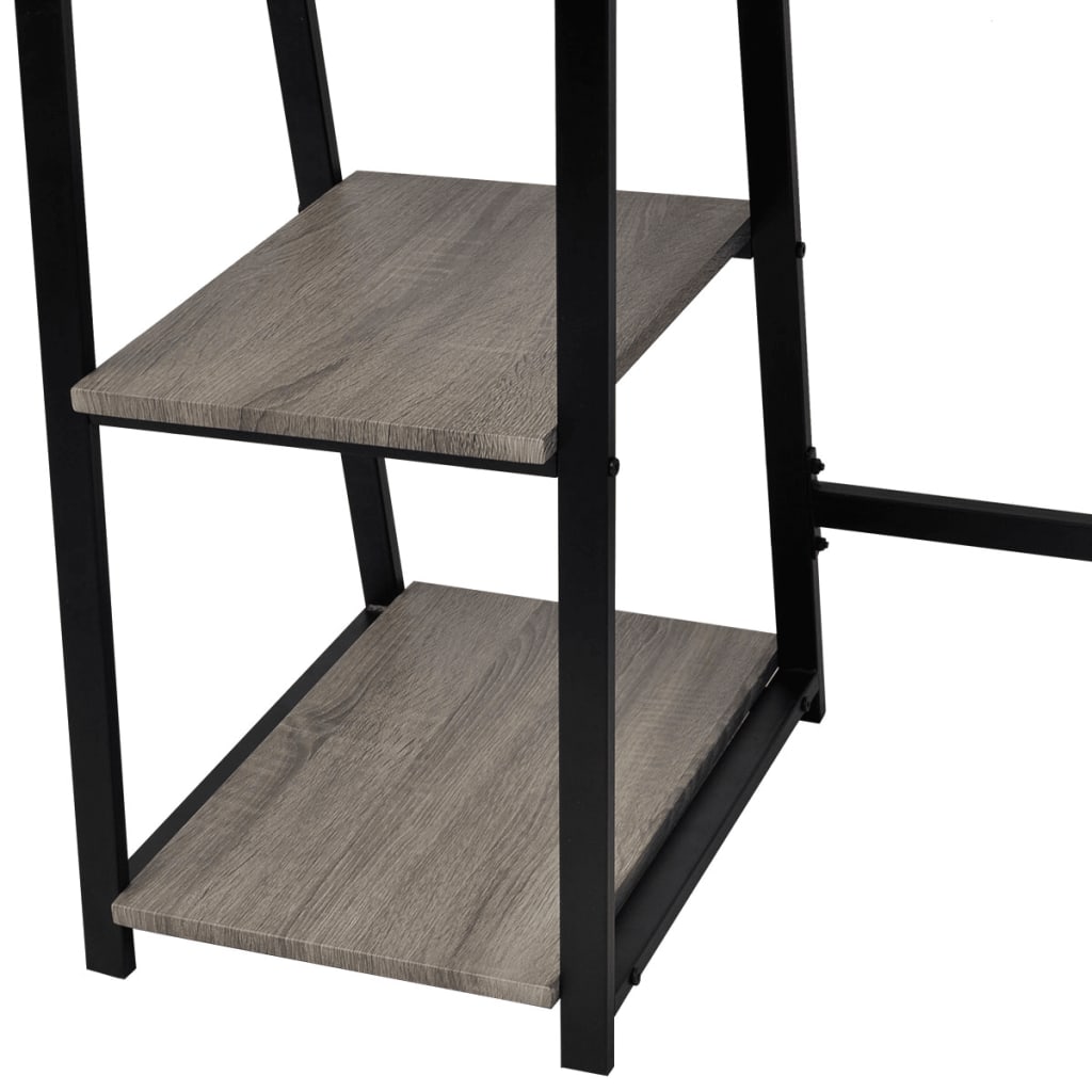 Desk with 2 Shelves Gray and Oak