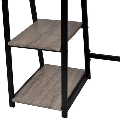 Desk with 2 Shelves Gray and Oak
