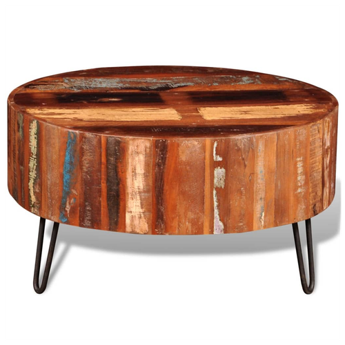 vidaXL Coffee Table Solid Reclaimed Wood Round