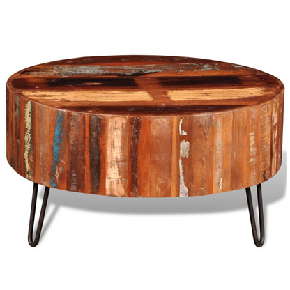 vidaXL Coffee Table Solid Reclaimed Wood Round