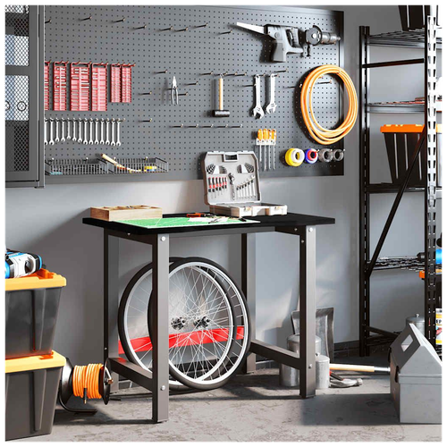 Workbench Dark Brown 100x60x81.5 cm Solid Wood Oak