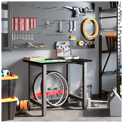 Workbench Dark Brown 100x60x81.5 cm Solid Wood Oak