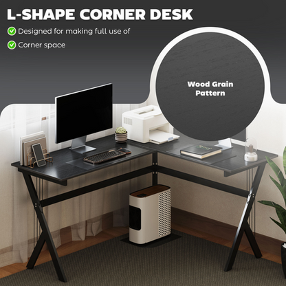 L-Shaped Corner Computer Desk Laptop Workstation PC Table Home Office HOMCOM