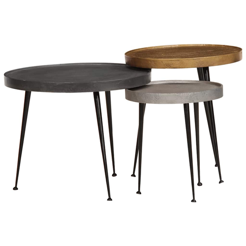 Coffee Table 3 pcs Multicolor Engineered Wood