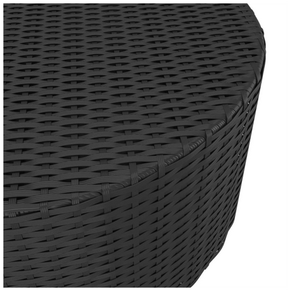 Tea Table Black 68x68x30 cm Poly Rattan