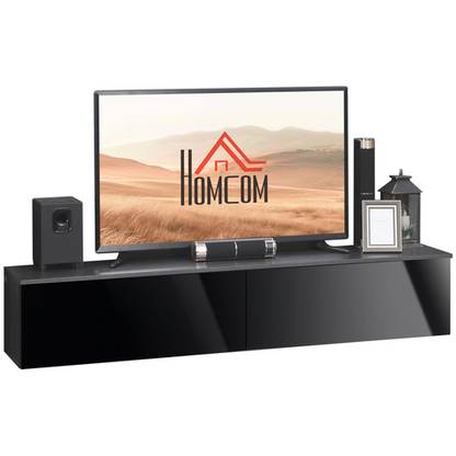 Floating TV Unit Stand, Wall Mount Media Console with Storage Cupboards