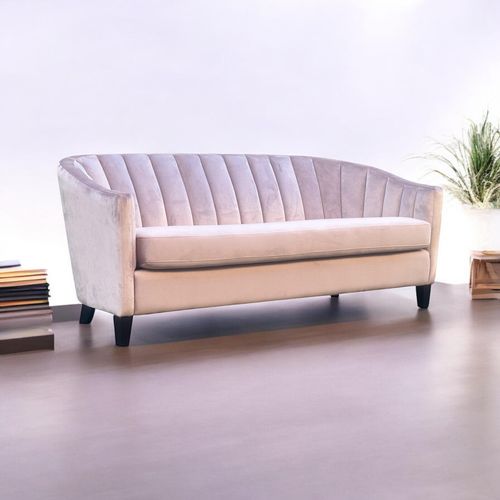 189CM 3 SEATER PINK VELVET SOFA