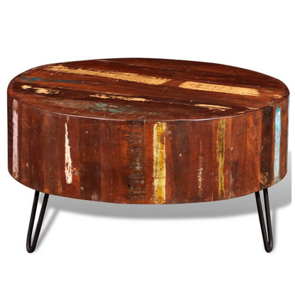 vidaXL Coffee Table Solid Reclaimed Wood Round