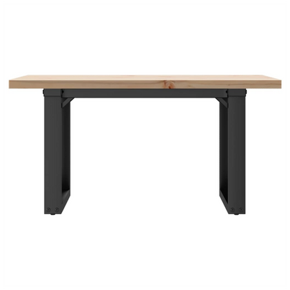 Coffee Table O-Frame 80x50x40.5 cm Solid Wood Pine and Cast Iron
