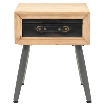 Bedside Table Solid Fir Wood 43x38x50 cm