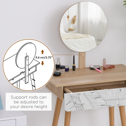 Wooden Nordic Dressing Table Brown/White