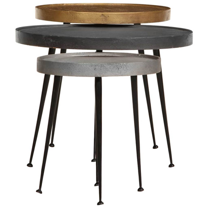 Coffee Table 3 pcs Multicolor Engineered Wood